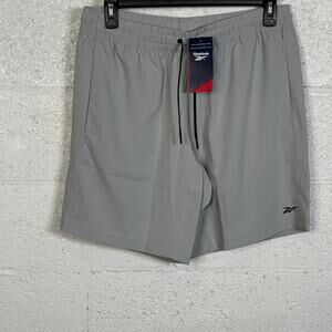 Reebok Men's Regular-Fit Moisture-Wicking 9" Woven Shorts pure grey Large